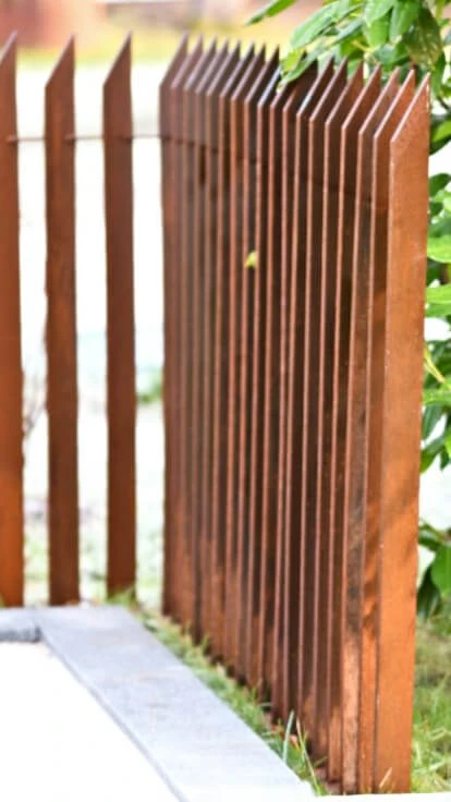 Weathering Steel Garden Fence