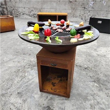 Lareira de cozinha ao ar livre corten churrasco
