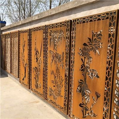 Painéis de telas metálicas de arte de privacidade em aço corten