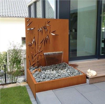 Tigela de água de aço corten/recurso de água/ao ar livre/casa e jardim