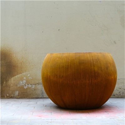 Vaso de flores decorativo de aço corten