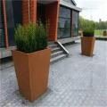Cama de jardim elevada em aço corten série metálica