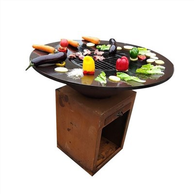 Churrasqueira de aço corten a lenha