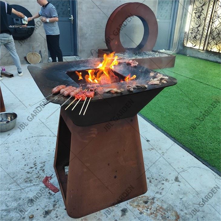Corten Steel Fireplace Grill