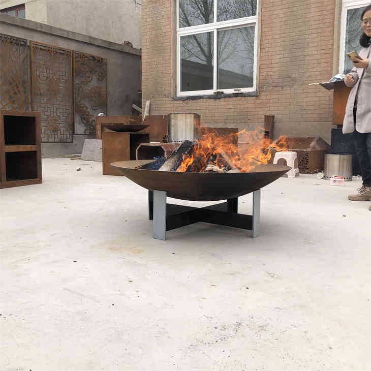 1200mm Outdoor Fire Bowl Steel Rust Fire Pit factory