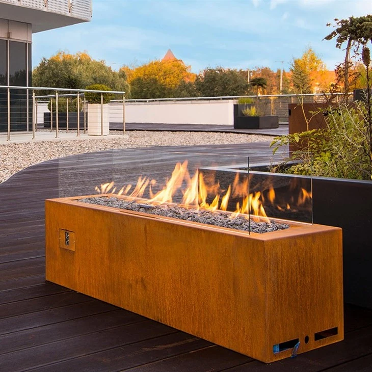 Corten Steel Patio Gas Fire Pit