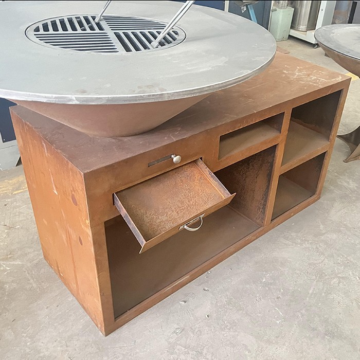 Durable Weathering Steel Barbecue Grill For Outdoor Patios suppliers