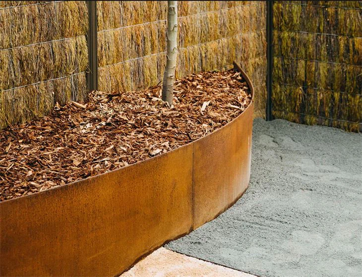 Borda de paisagem moderna em aço Corten
