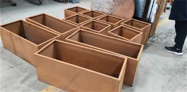 Caixas para plantadores de cubos de aço Corten