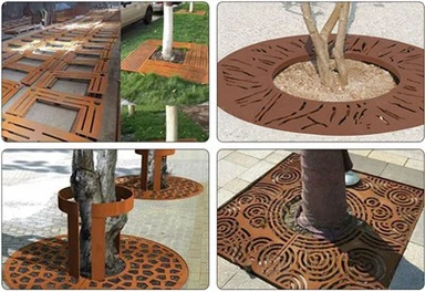 Tamanhos de grades de árvores para calçada